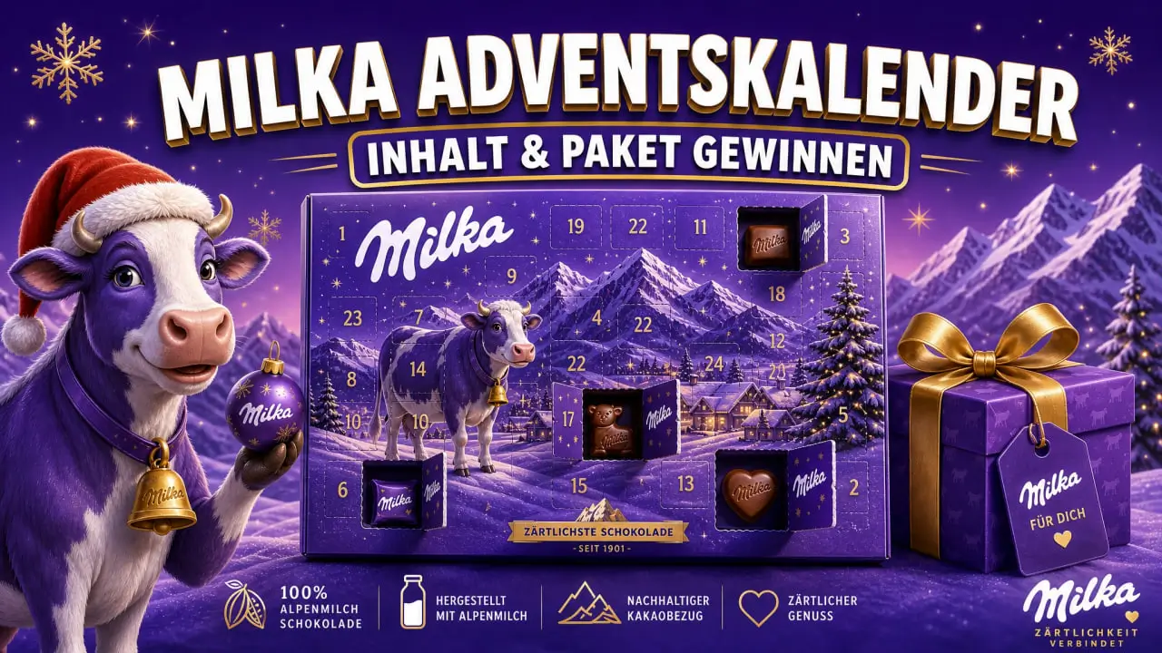 Milka Adventskalender 2025/2026 — Inhalt, Varianten und Probierpaket gewinnen