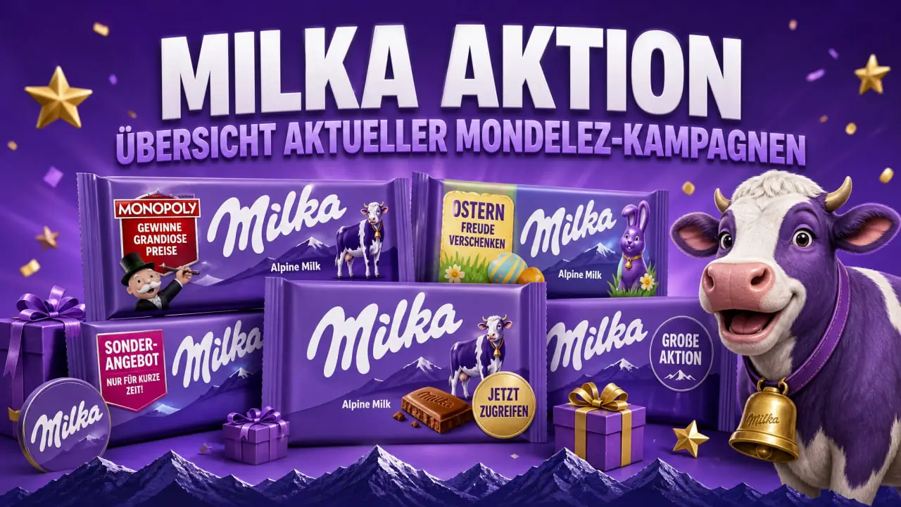 Milka Aktion 2026 — Übersicht aktueller Mondelez-Kampagnen, Cashback und FC Milka