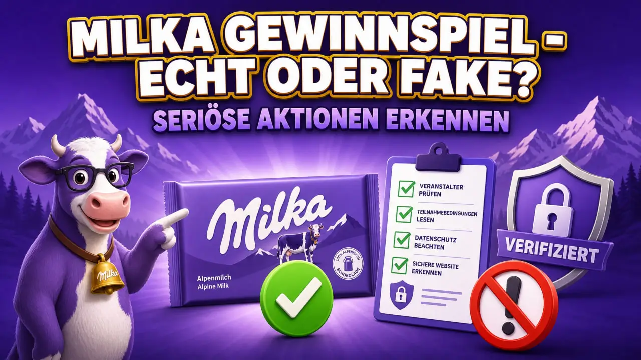 Milka Gewinnspiel — echt oder Fake. Seriöse Aktionen erkennen 2026